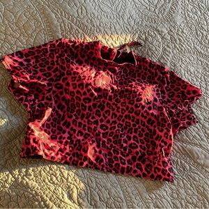 EUC Torrid Pink Cheetah Print Swim Top Size 2